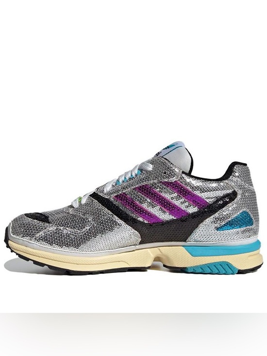 adidas Shoes - Adidas ZX 4000 Crystal White Silver Purple Sequin Sneakers